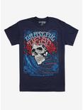 Grateful Dead Flower Skull Show Poster T-Shirt, NAVY, hi-res