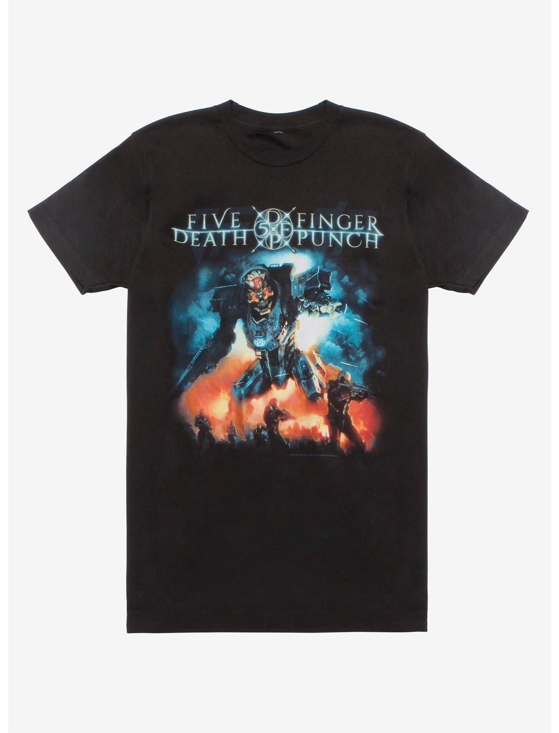 Five Finger Death Punch War Robot T-Shirt, BLACK, hi-res