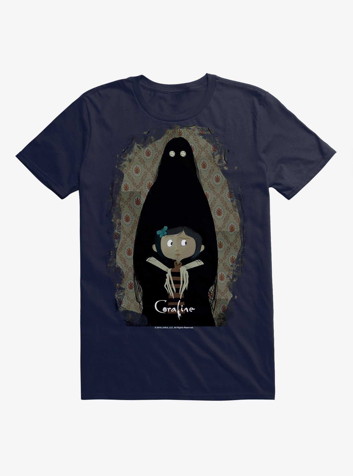 Coraline The Other Mother Shadow T-Shirt, NAVY, hi-res