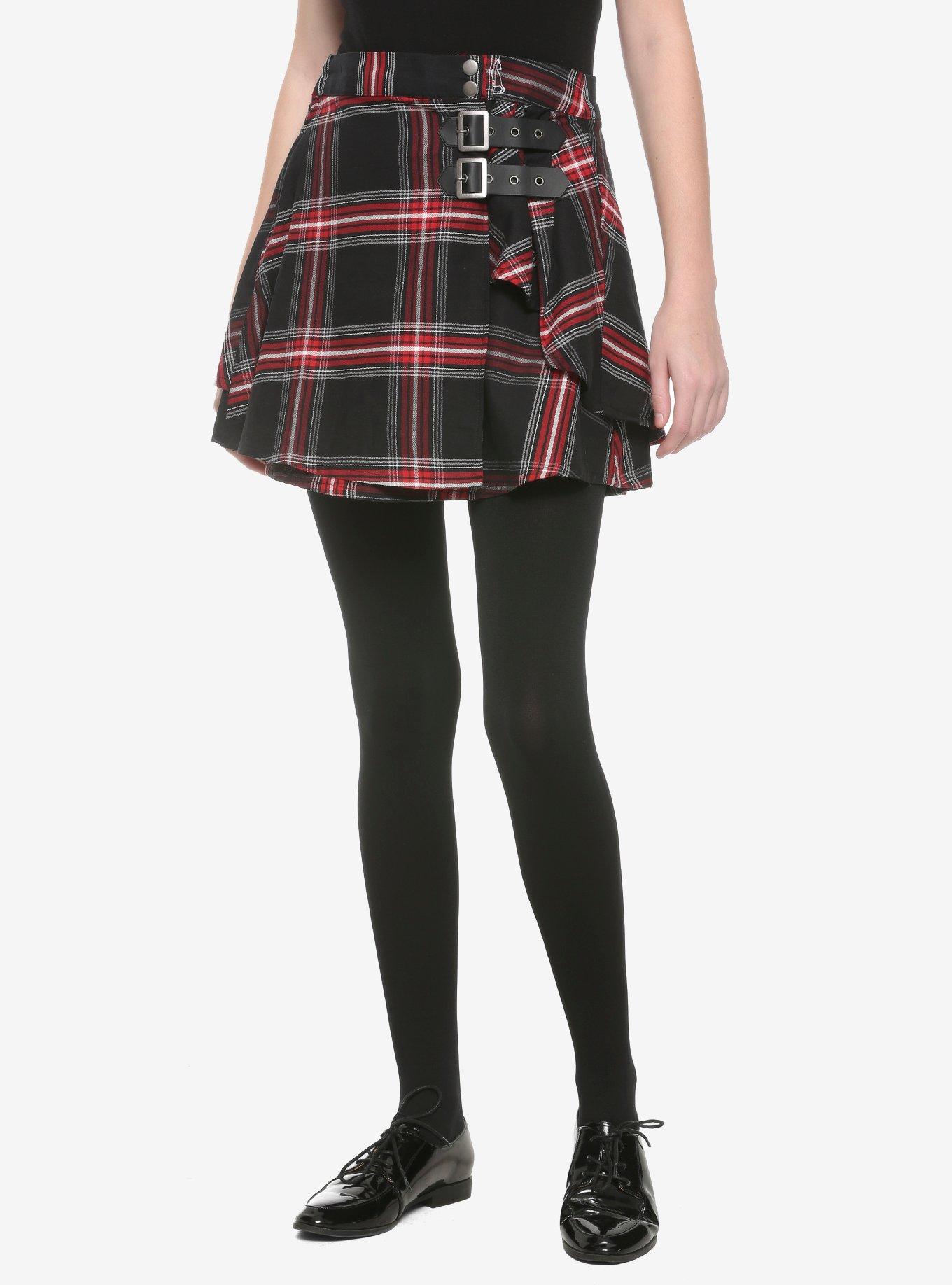 Chilling Adventures Of Sabrina Plaid Buckle Skirt, PLAID, hi-res