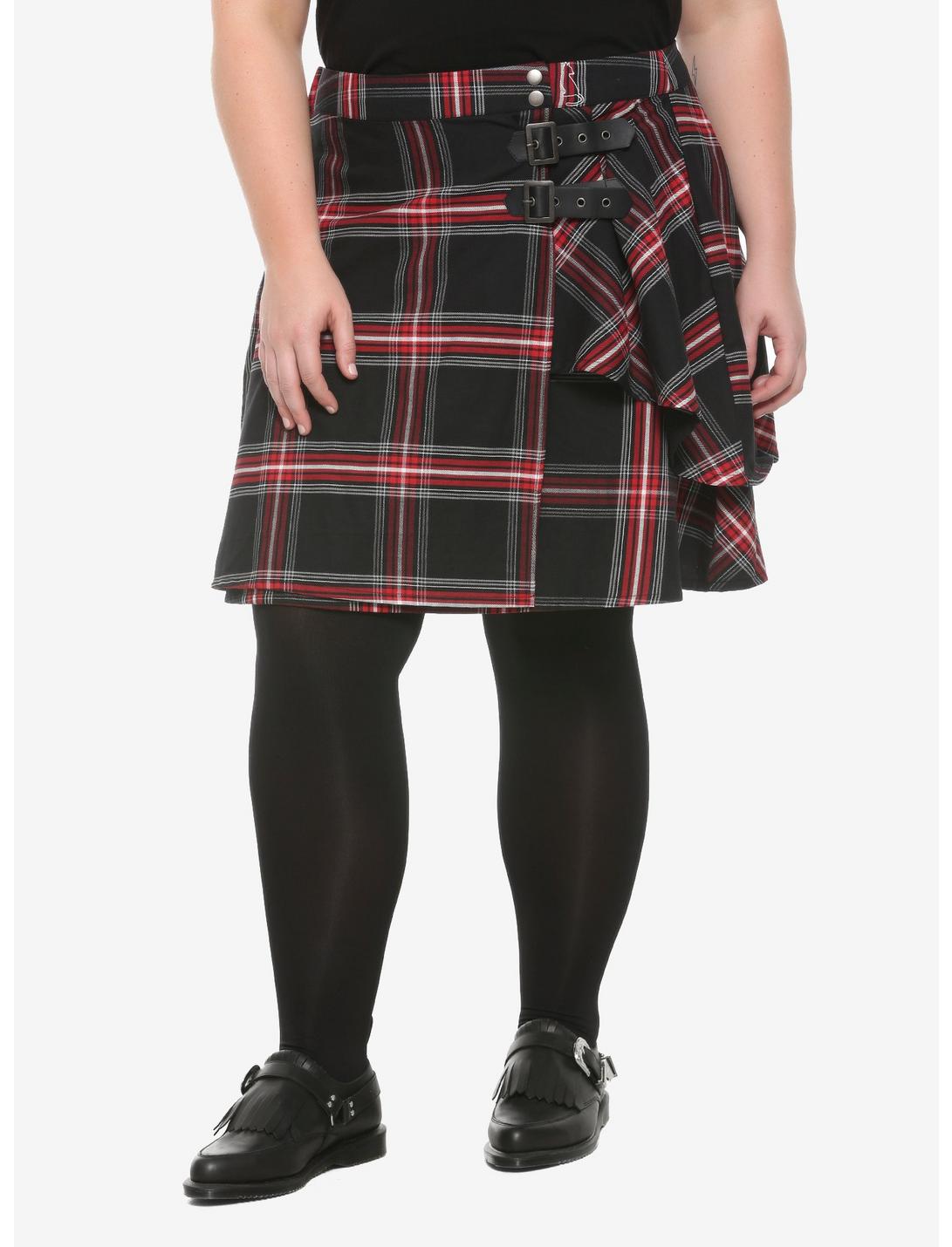 Chilling Adventures Of Sabrina Plaid Buckle Skirt Plus Size, PLAID, hi-res