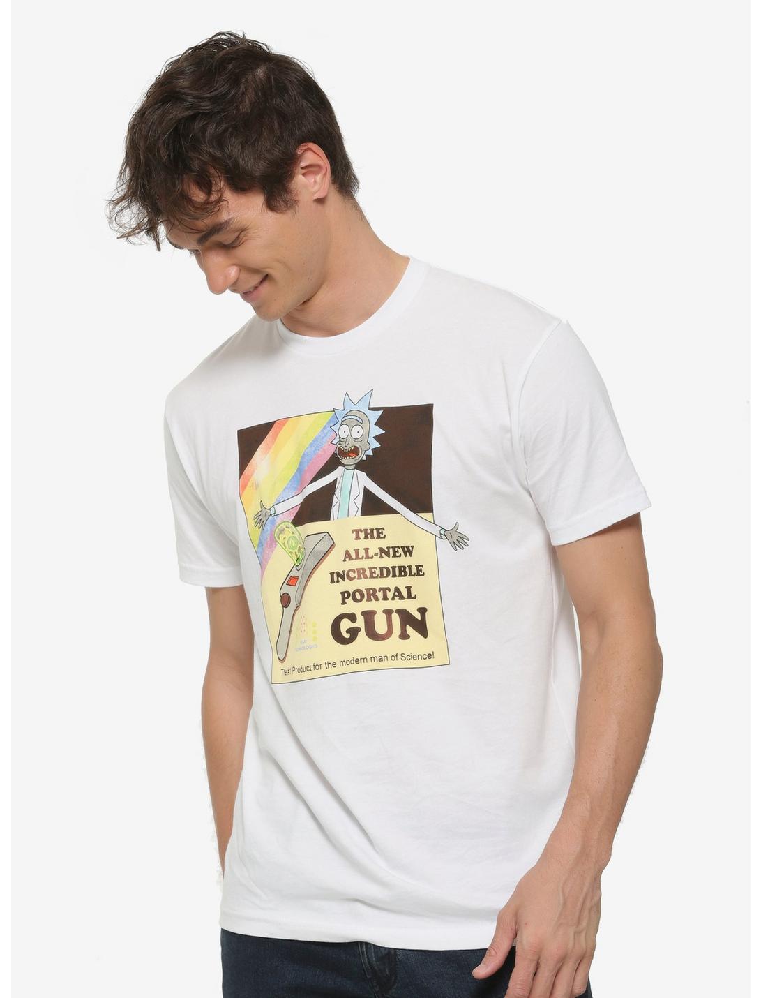 Rick and Morty Incredible Portal Gun T-Shirt - BoxLunch Exclusive, WHITE, hi-res