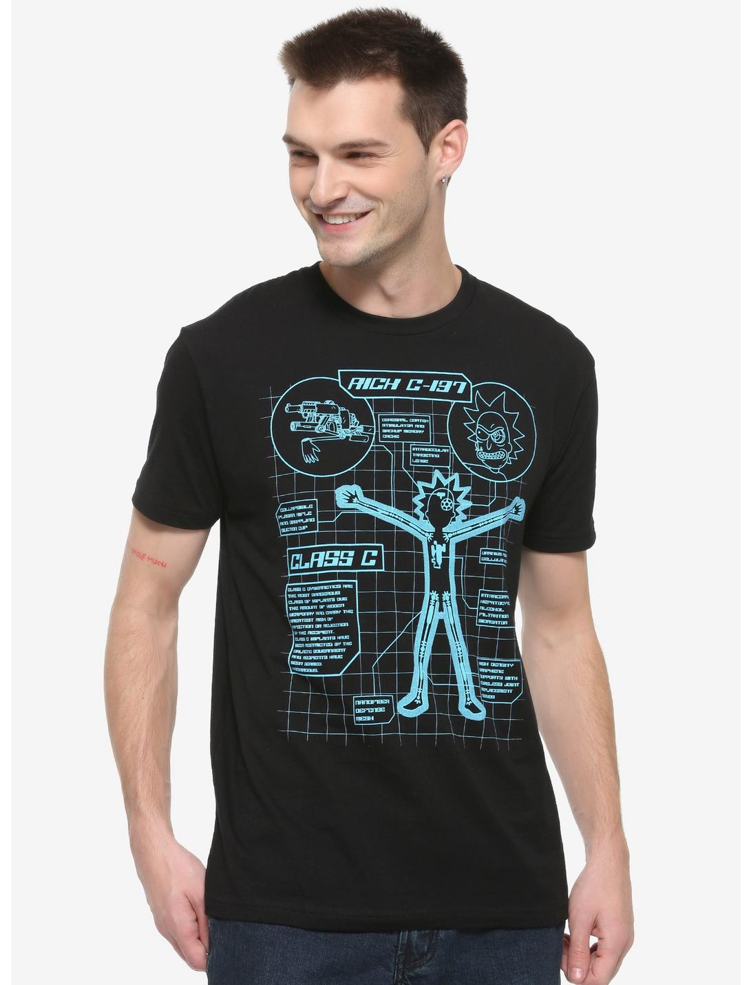 Rick and Morty C-137 Blueprint T-Shirt, BLACK, hi-res