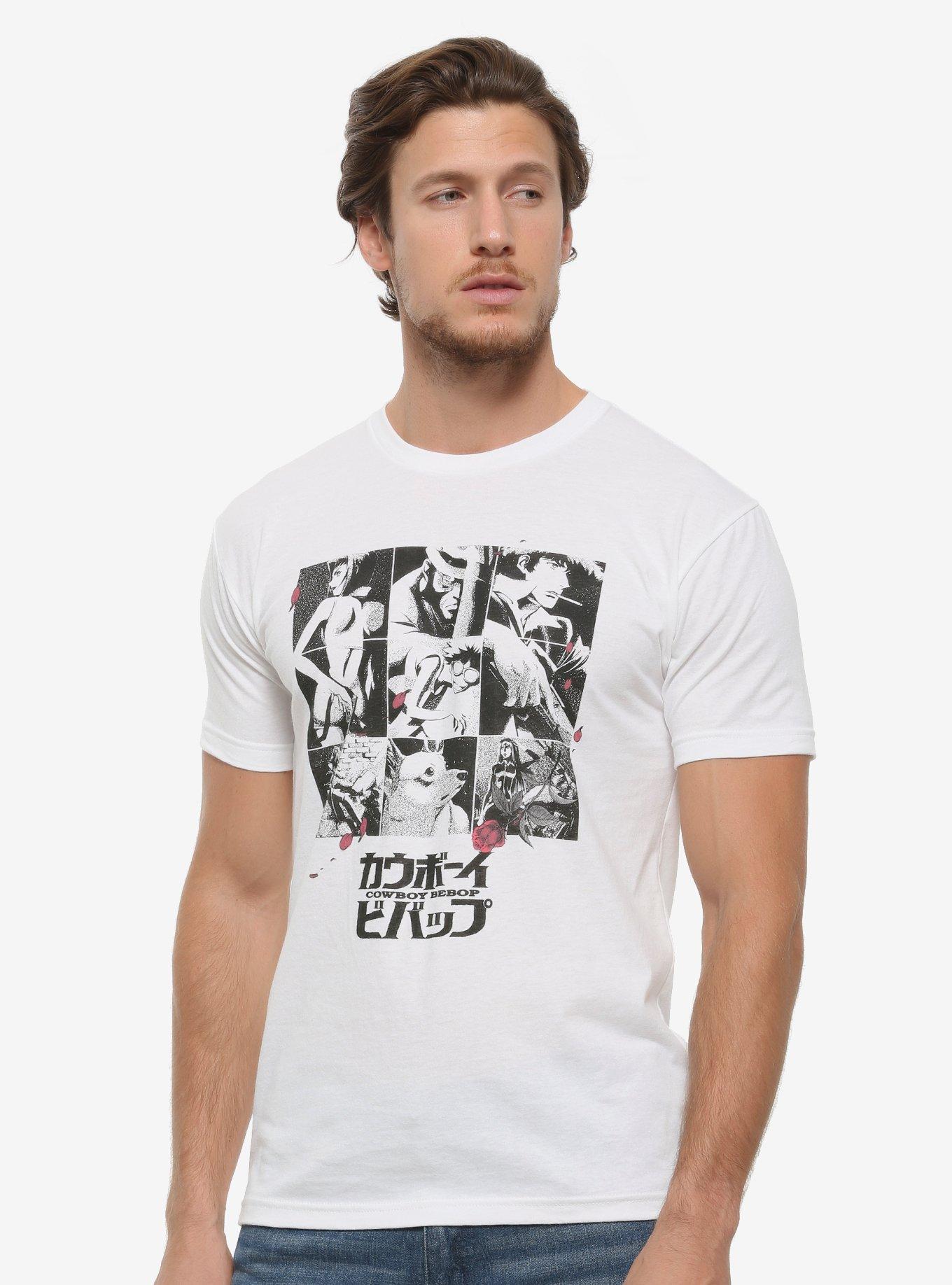 Cowboy Bebop Character Rose Frame T-Shirt - BoxLunch Exclusive, WHITE, hi-res