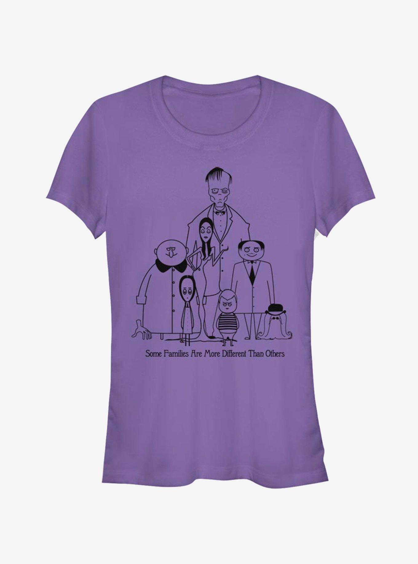 The Addams Family Family Portrait Simple Girls T-Shirt, PURPLE, hi-res