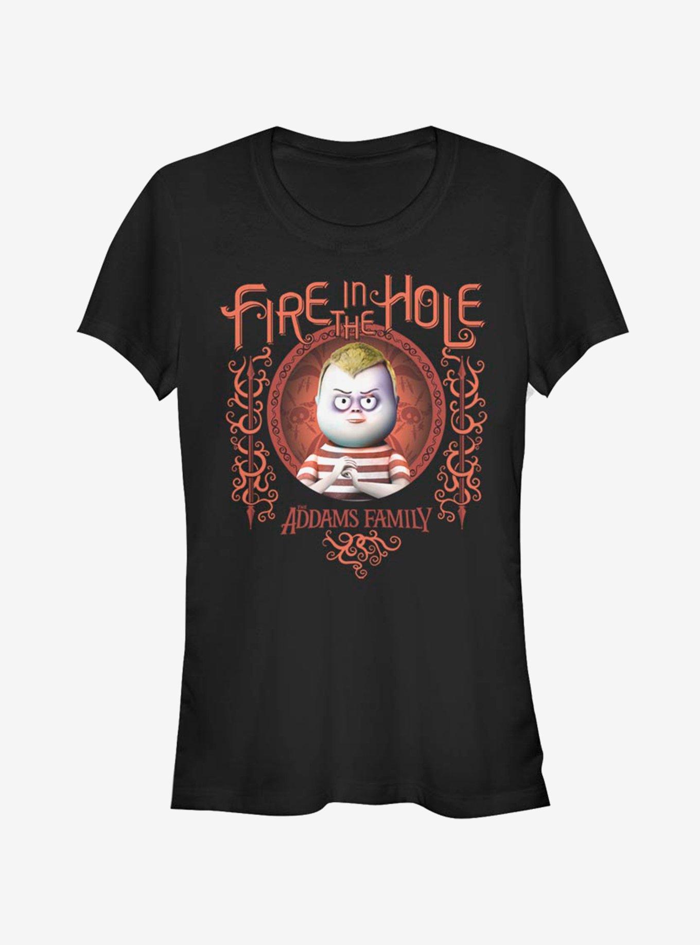 The Addams Family Fire In The Hole Girls T-Shirt, BLACK, hi-res