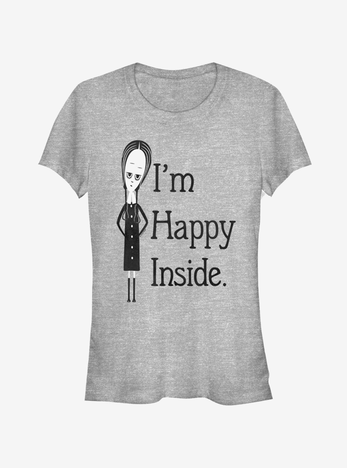 The Addams Family Happy Inside Girls T-Shirt, ATH HTR, hi-res