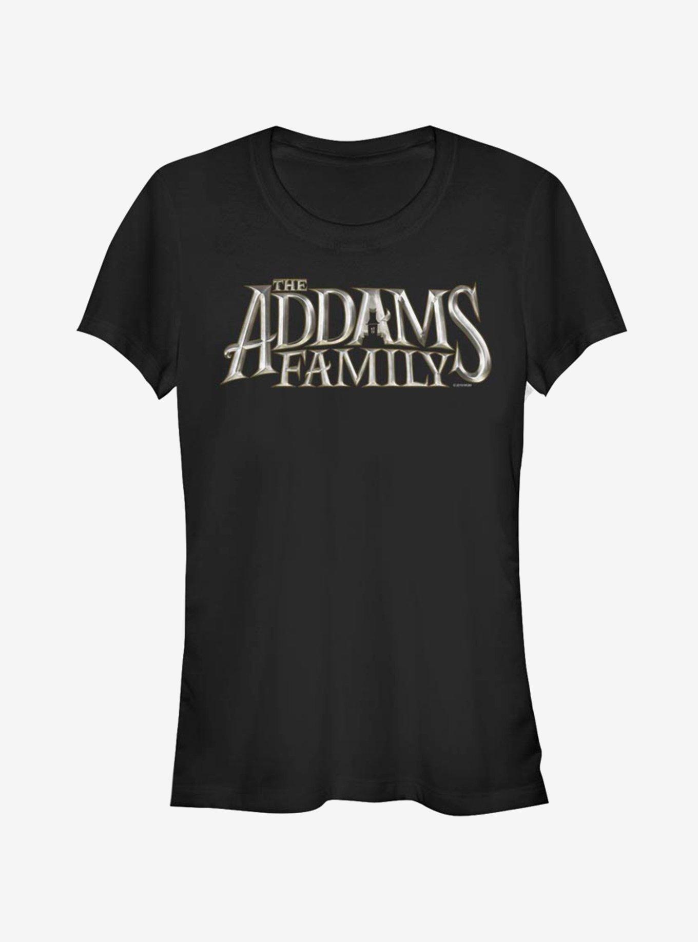 The Addams Family Theatrical Logo Girls T-Shirt, BLACK, hi-res