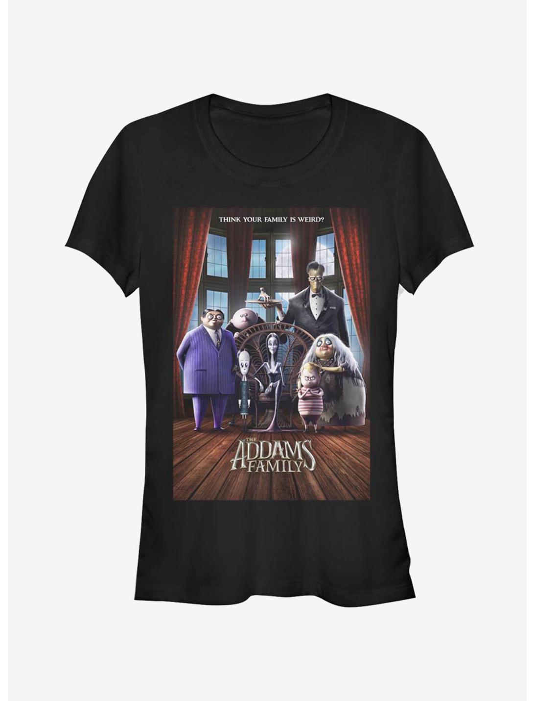The Addams Family Theatrical Poster Girls T-Shirt, BLACK, hi-res