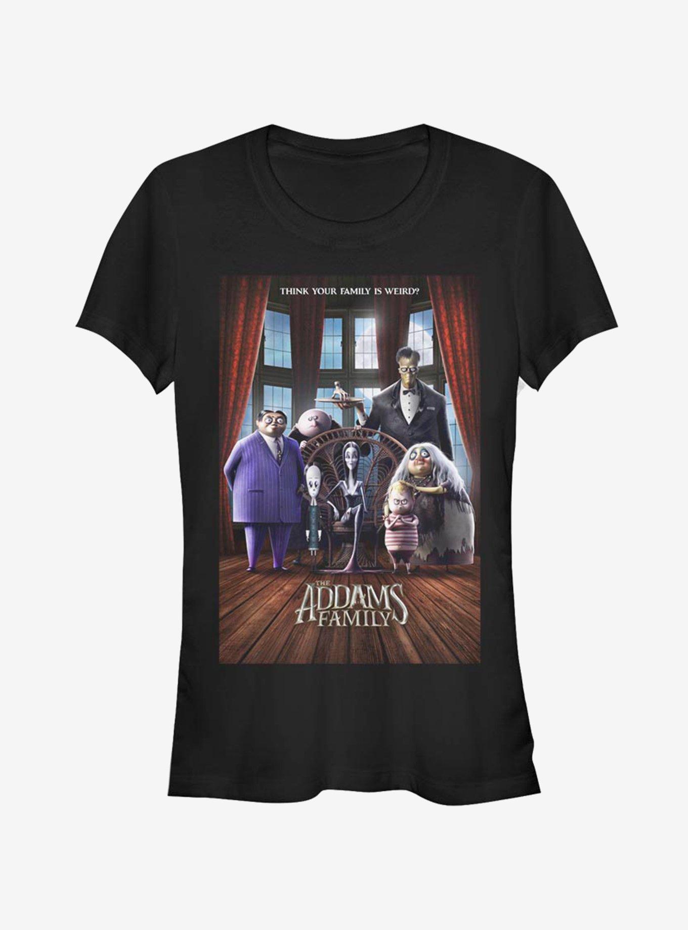 The Addams Family Theatrical Poster Girls T-Shirt, BLACK, hi-res