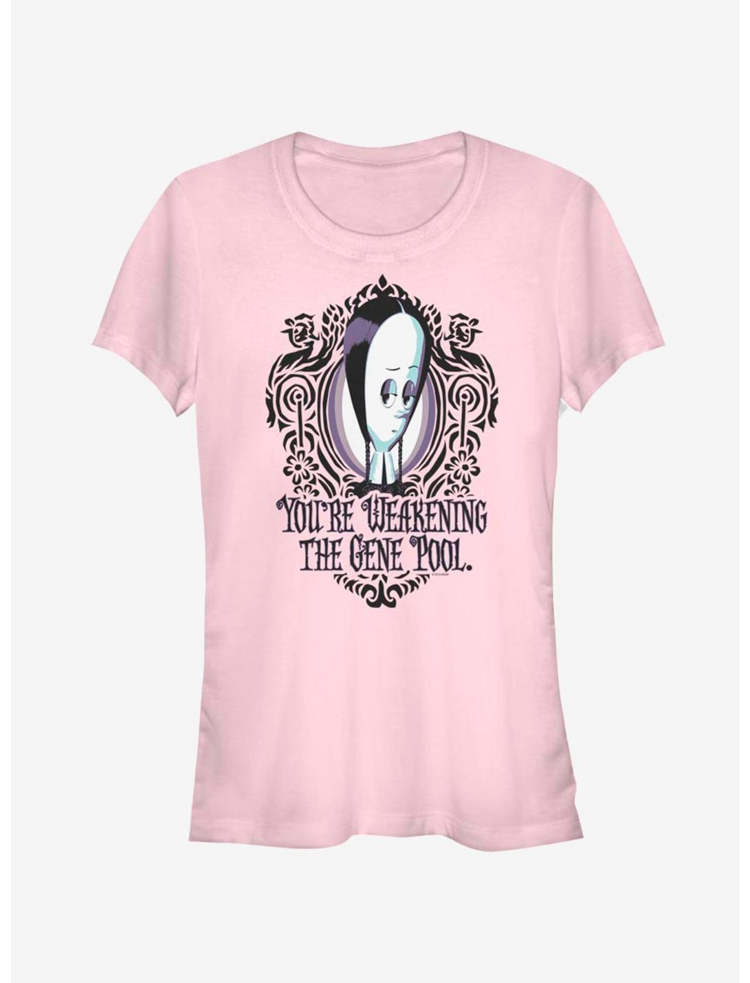 The Addams Family Weaken Gene Pool Girls T-Shirt, LIGHT PINK, hi-res