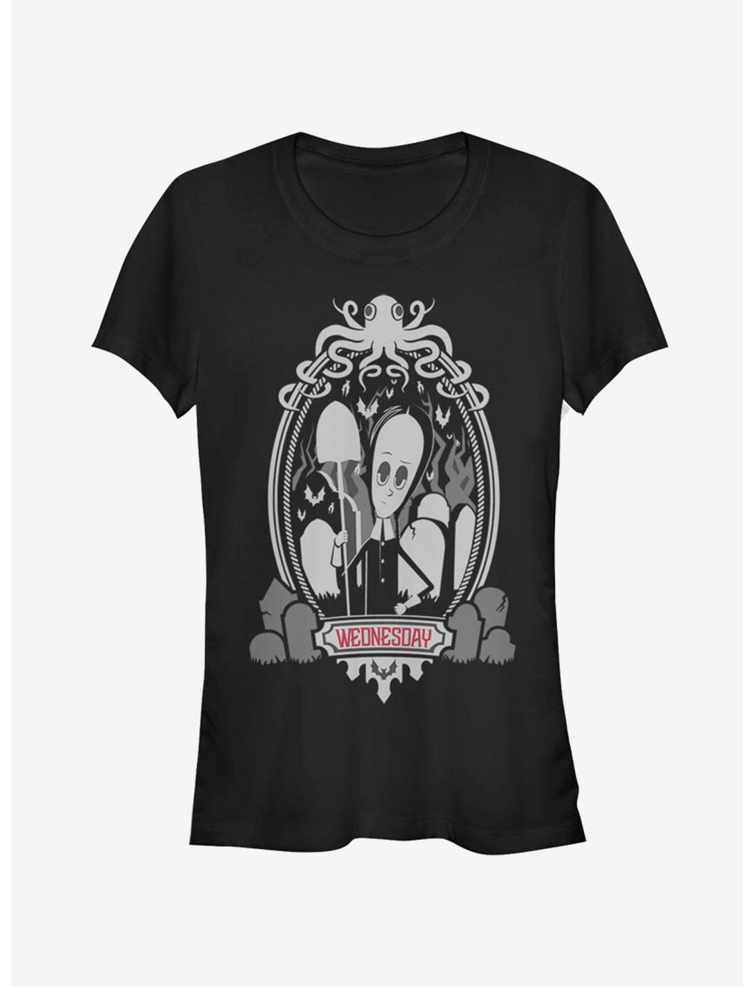 The Addams Family Wednesday Frame Girls T-Shirt, BLACK, hi-res