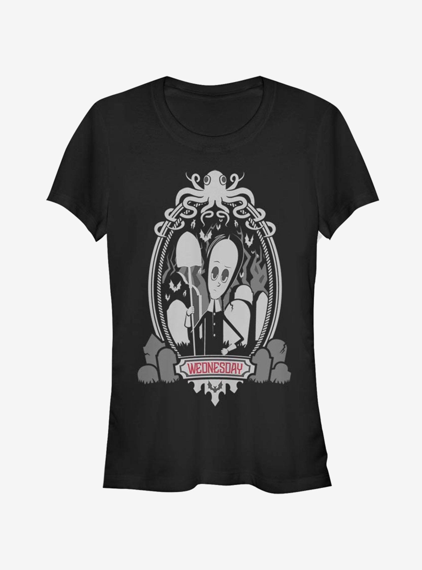 The Addams Family Wednesday Frame Girls T-Shirt, BLACK, hi-res