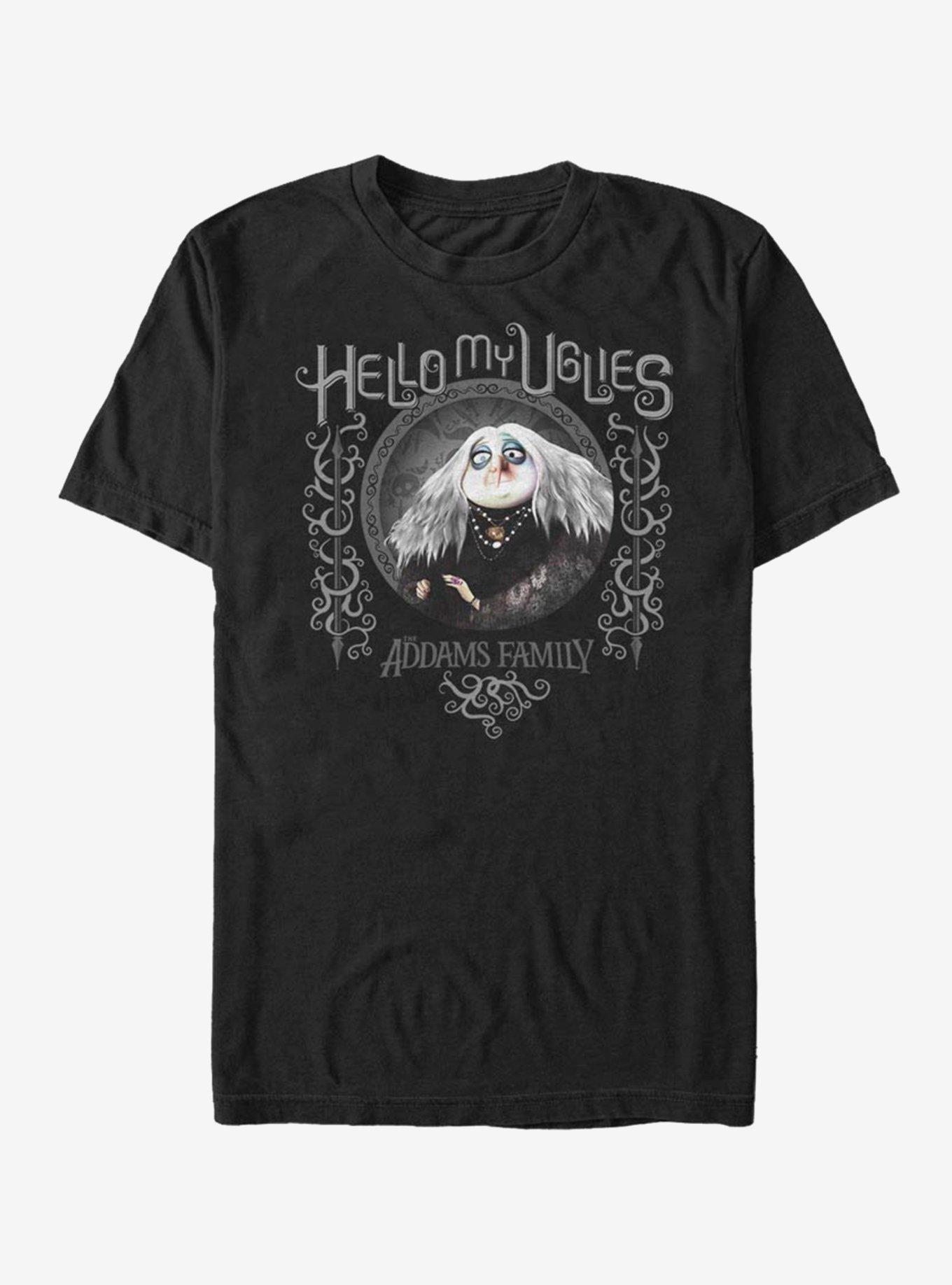 The Addams Family Hello My Uglies T-Shirt, BLACK, hi-res