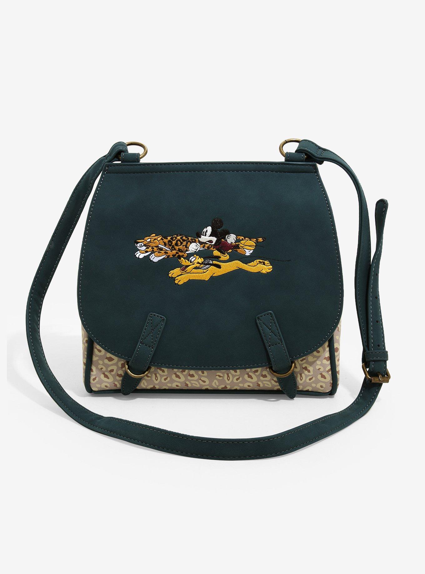 Loungefly Disney Mickey, Pluto, & Leopard Crossbody Bag - BoxLunch Exclusive, , hi-res
