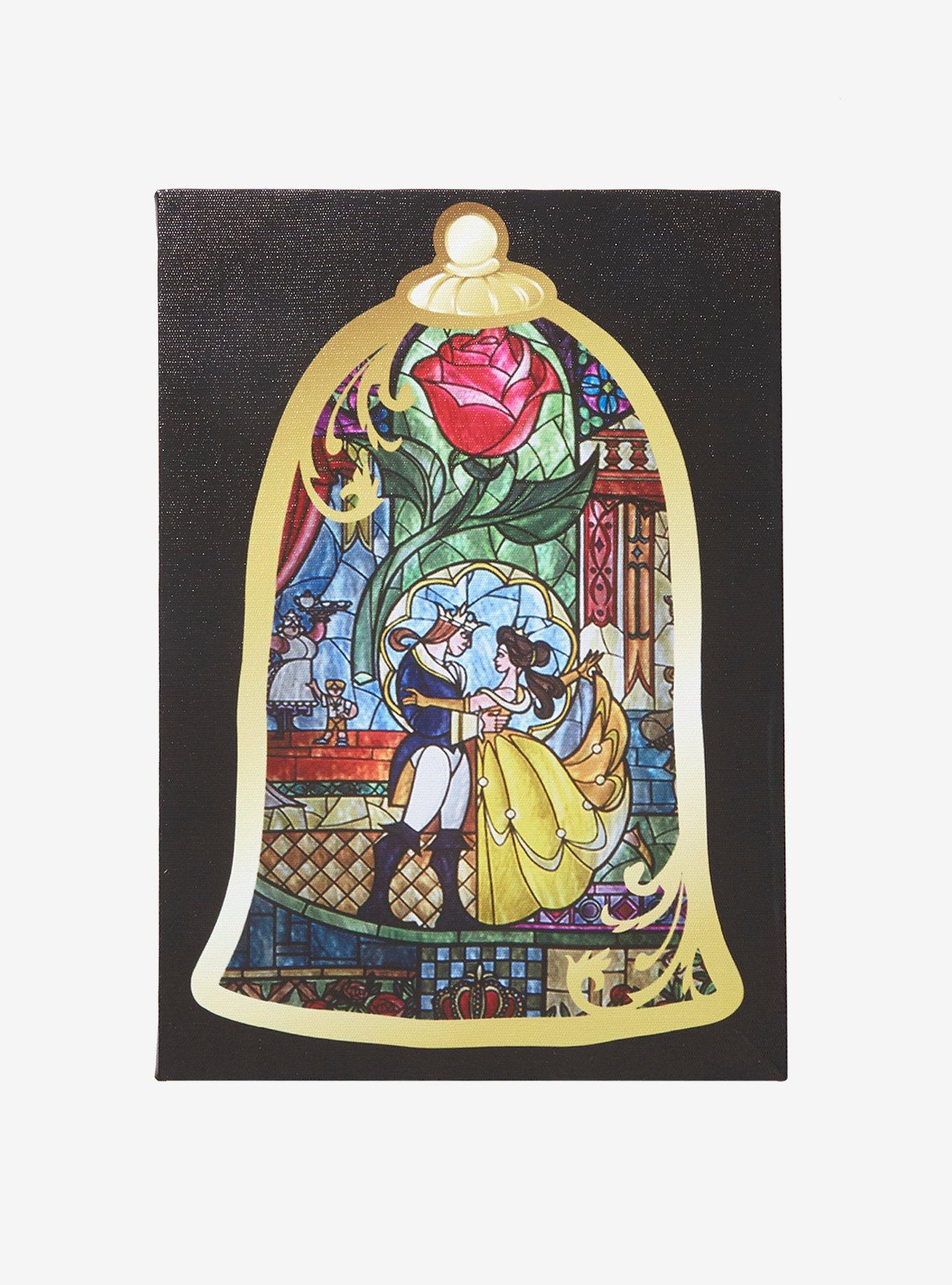 Disney Beauty And The Beast Stained Glass Mini Canvas Wall Art, , hi-res