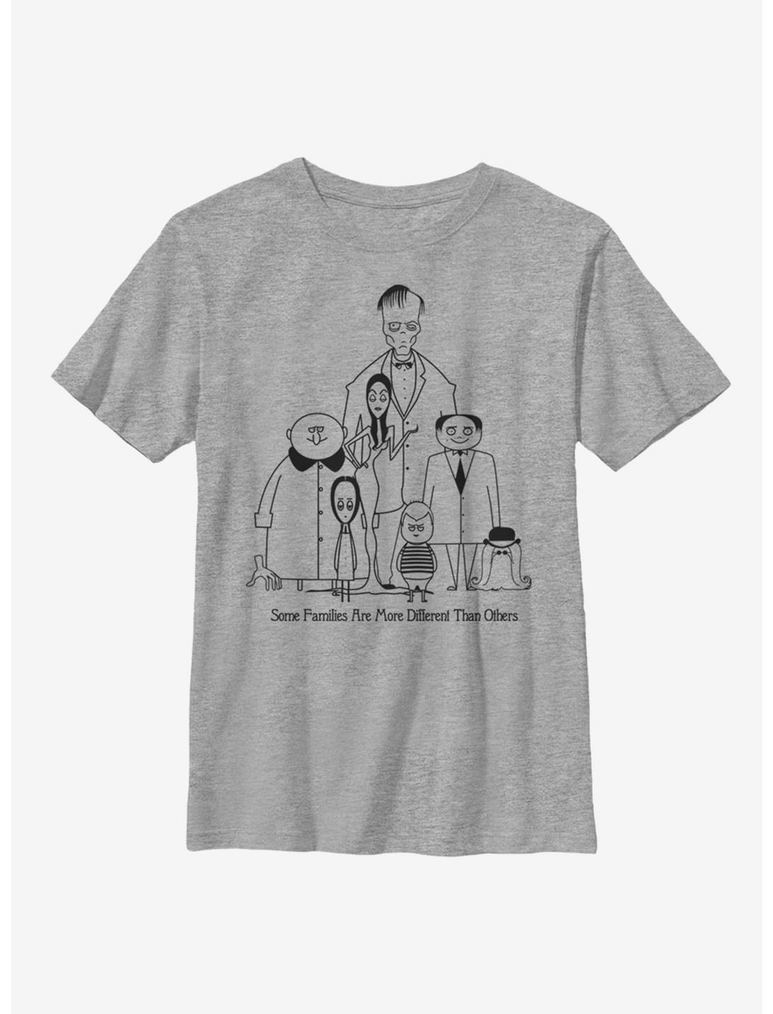 The Addams Family Classic Family Portrait Youth T-Shirt, ATH HTR, hi-res