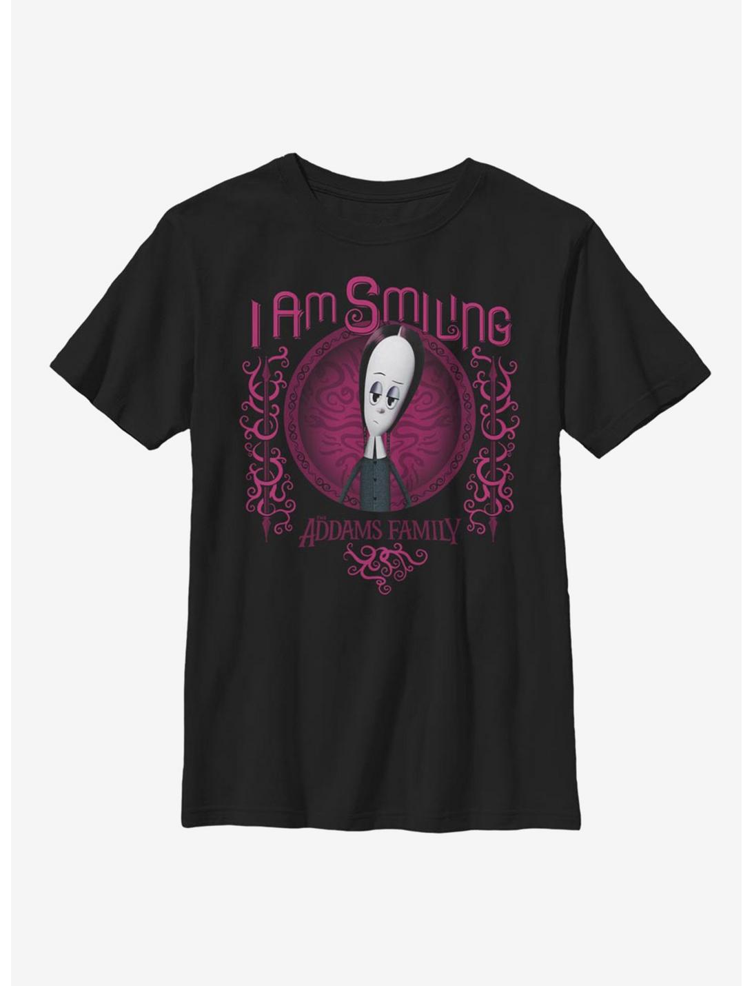 The Addams Family I Am Smiling Youth T-Shirt, BLACK, hi-res