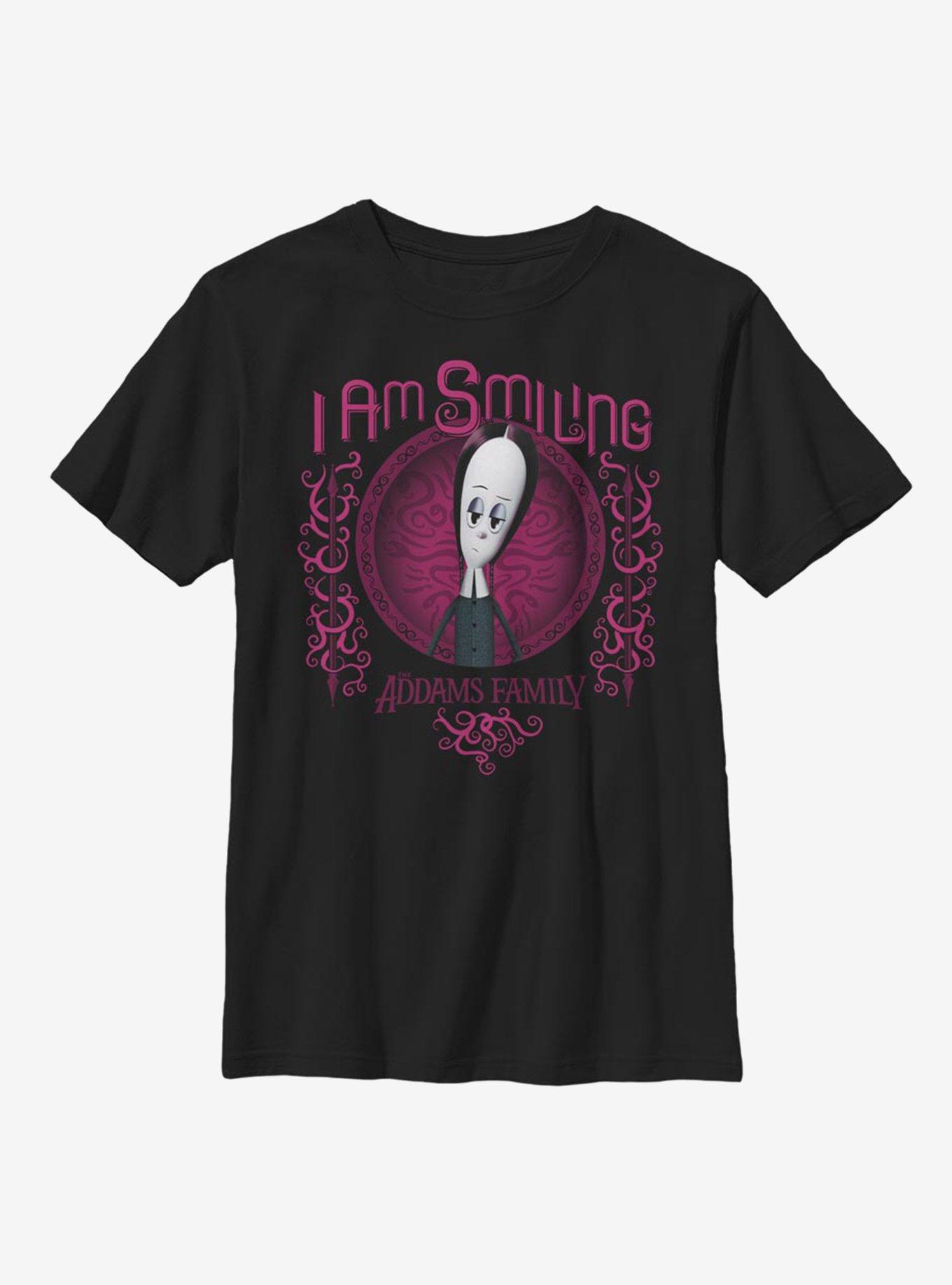 The Addams Family I Am Smiling Youth T-Shirt, BLACK, hi-res