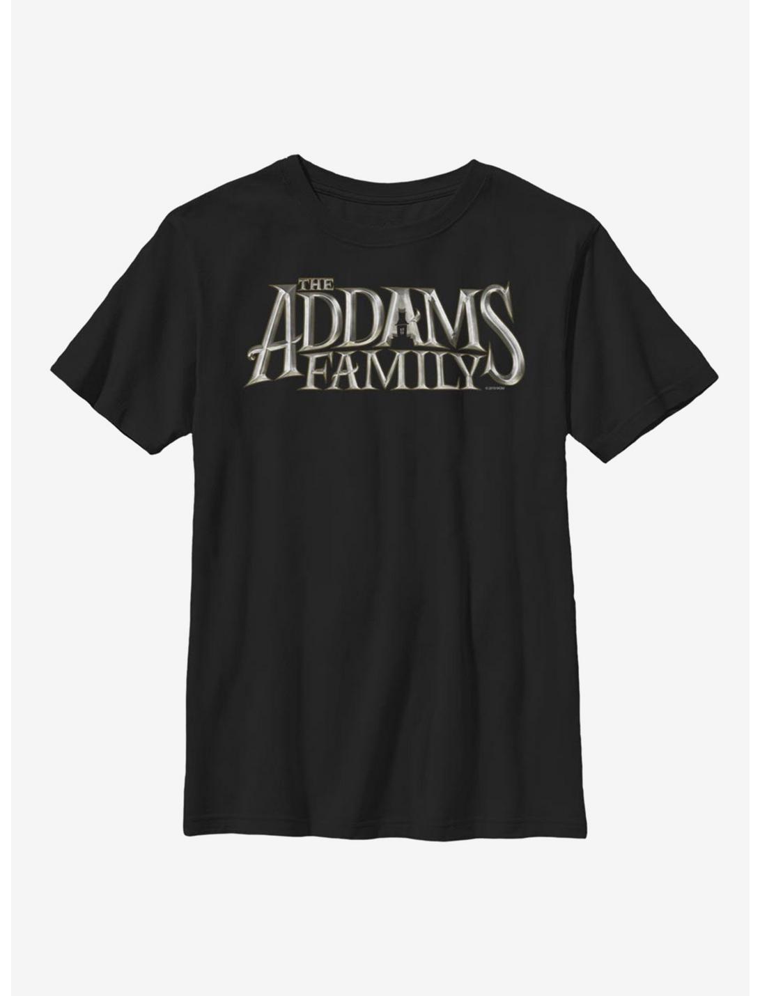 The Addams Family Theatrical Logo Youth T-Shirt, BLACK, hi-res