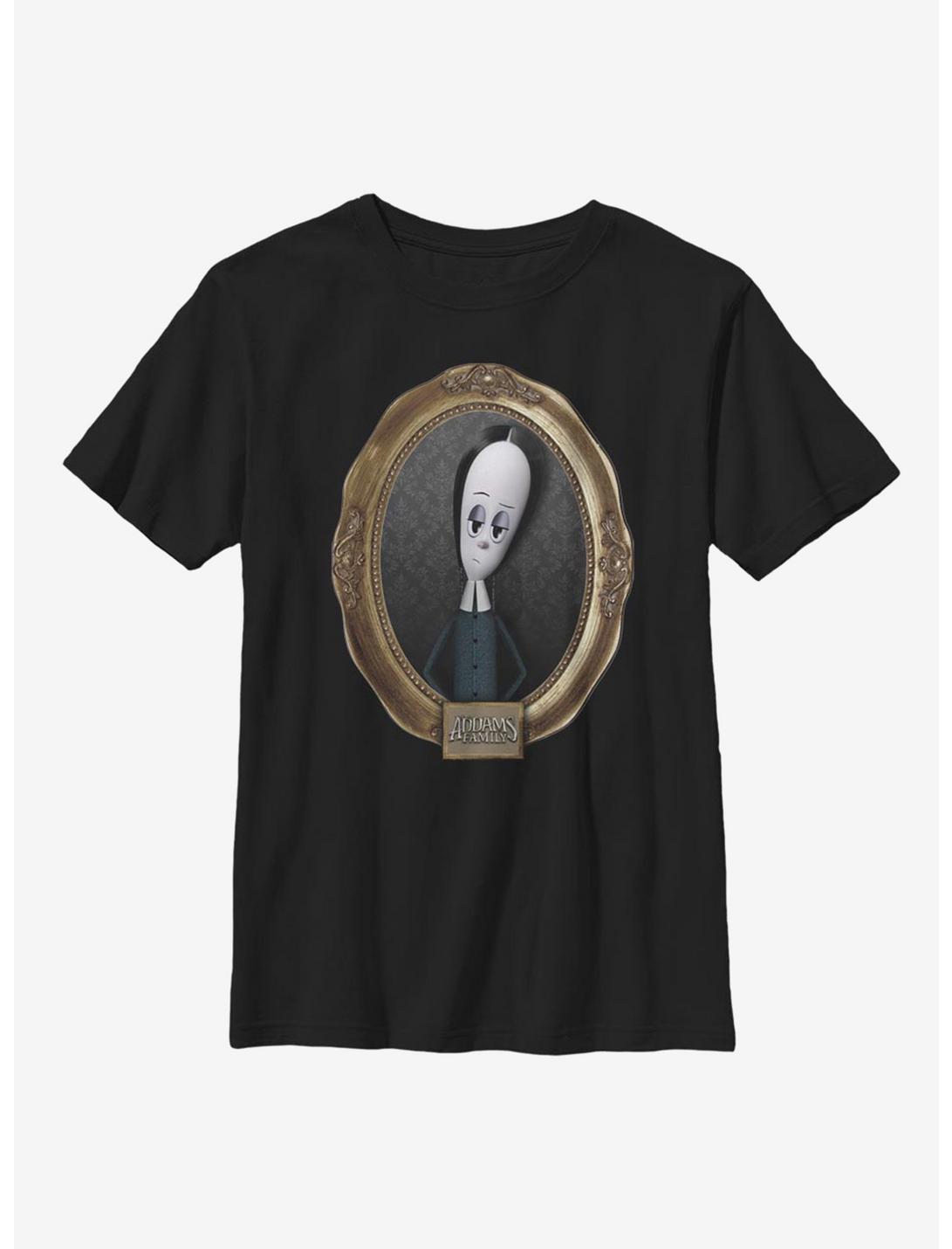 The Addams Family Wednesday Portrait Youth T-Shirt, BLACK, hi-res