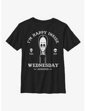 The Addams Family Wednesday Happy Inside Youth T-Shirt, , hi-res