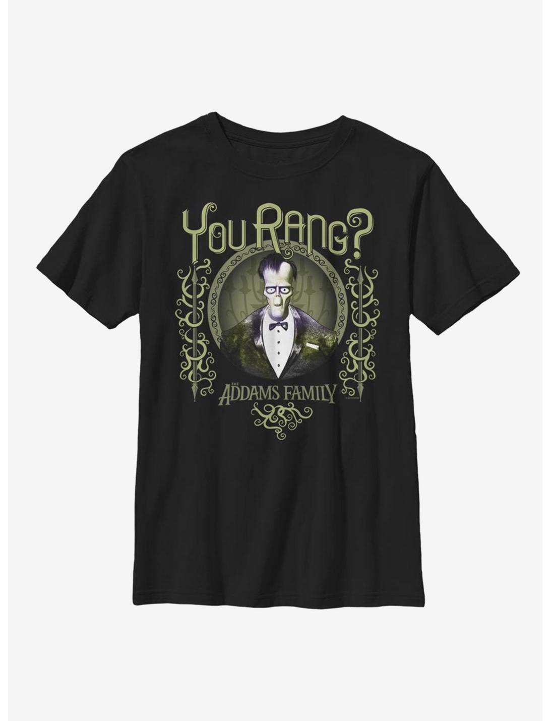 The Addams Family You Rang Youth T-Shirt, BLACK, hi-res