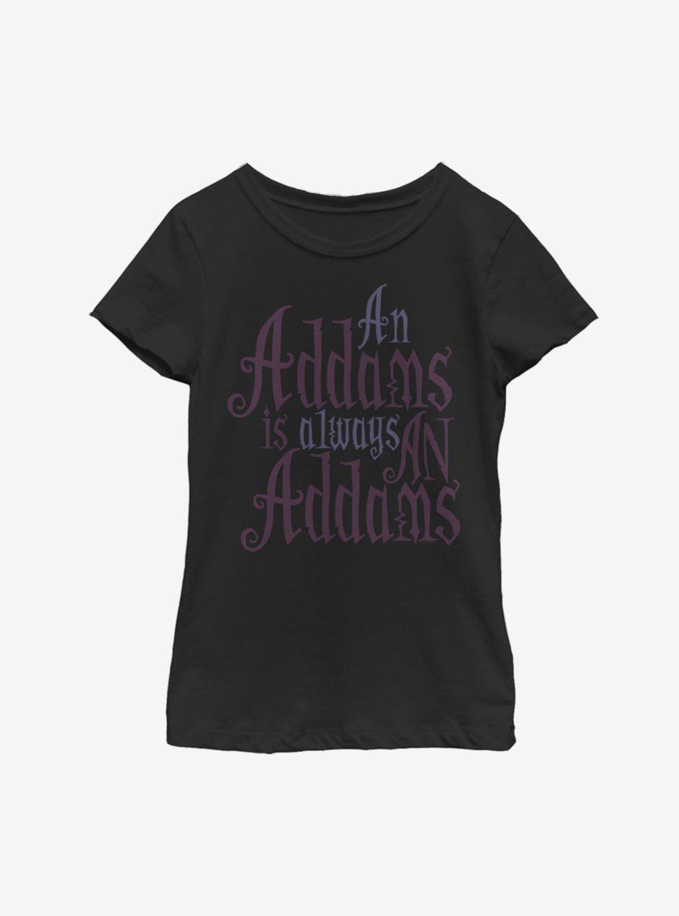 The Addams Family Always An Addams Youth Girls T-Shirt, BLACK, hi-res