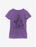 The Addams Family Classic Family Portrait Youth Girls T-Shirt, PURPLE BERRY, hi-res
