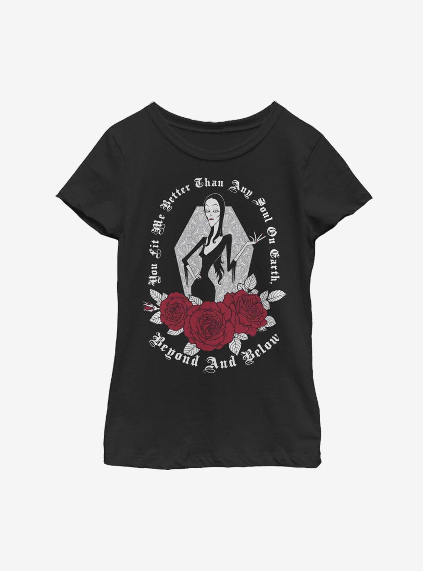 The Addams Family Morticia Soul Youth Girls T-Shirt, BLACK, hi-res