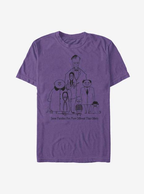 The Addams Family Classic Family Portrait T-Shirt - PURPLE | BoxLunch