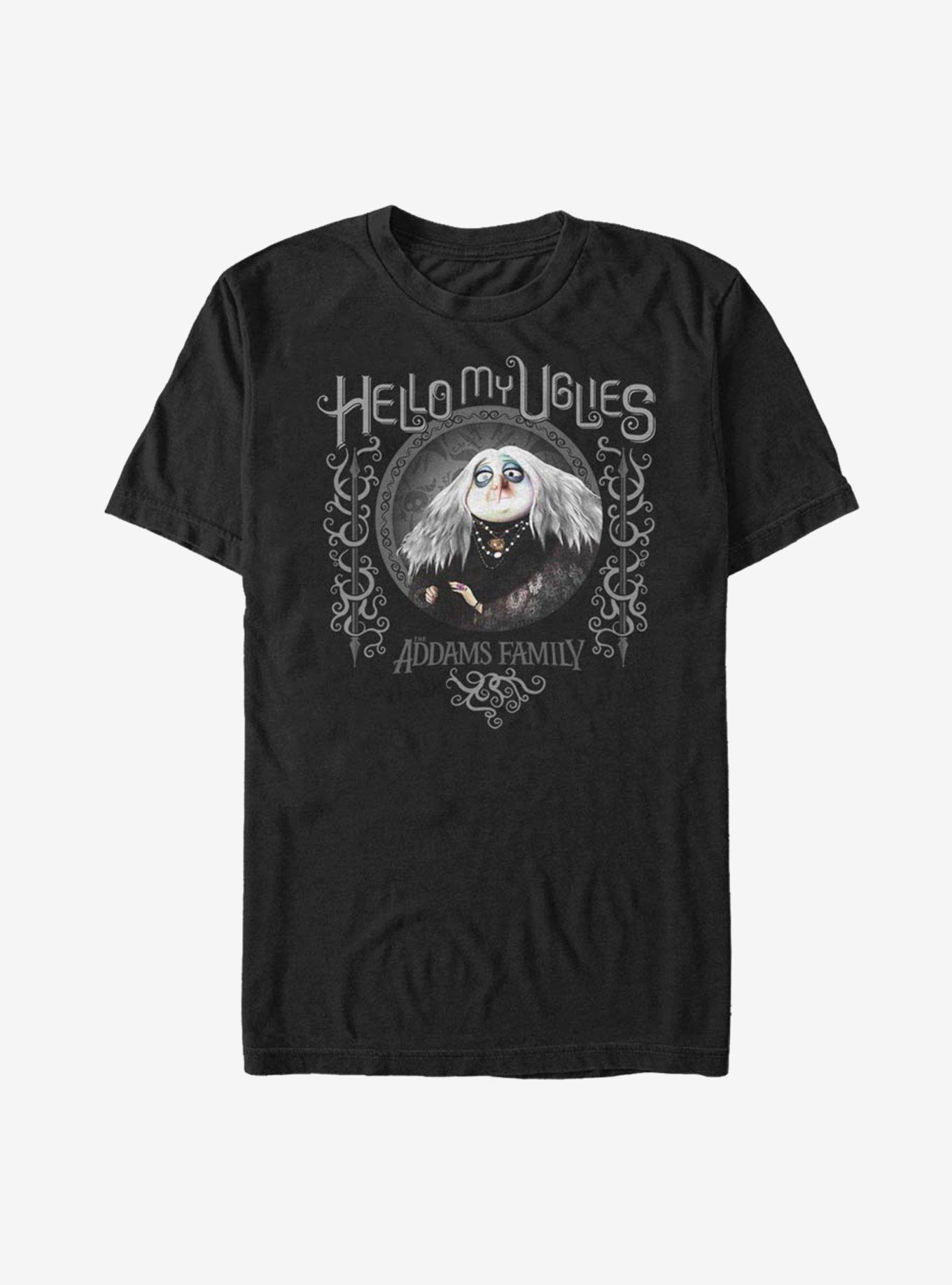 The Addams Family Hello My Uglies T-Shirt, BLACK, hi-res