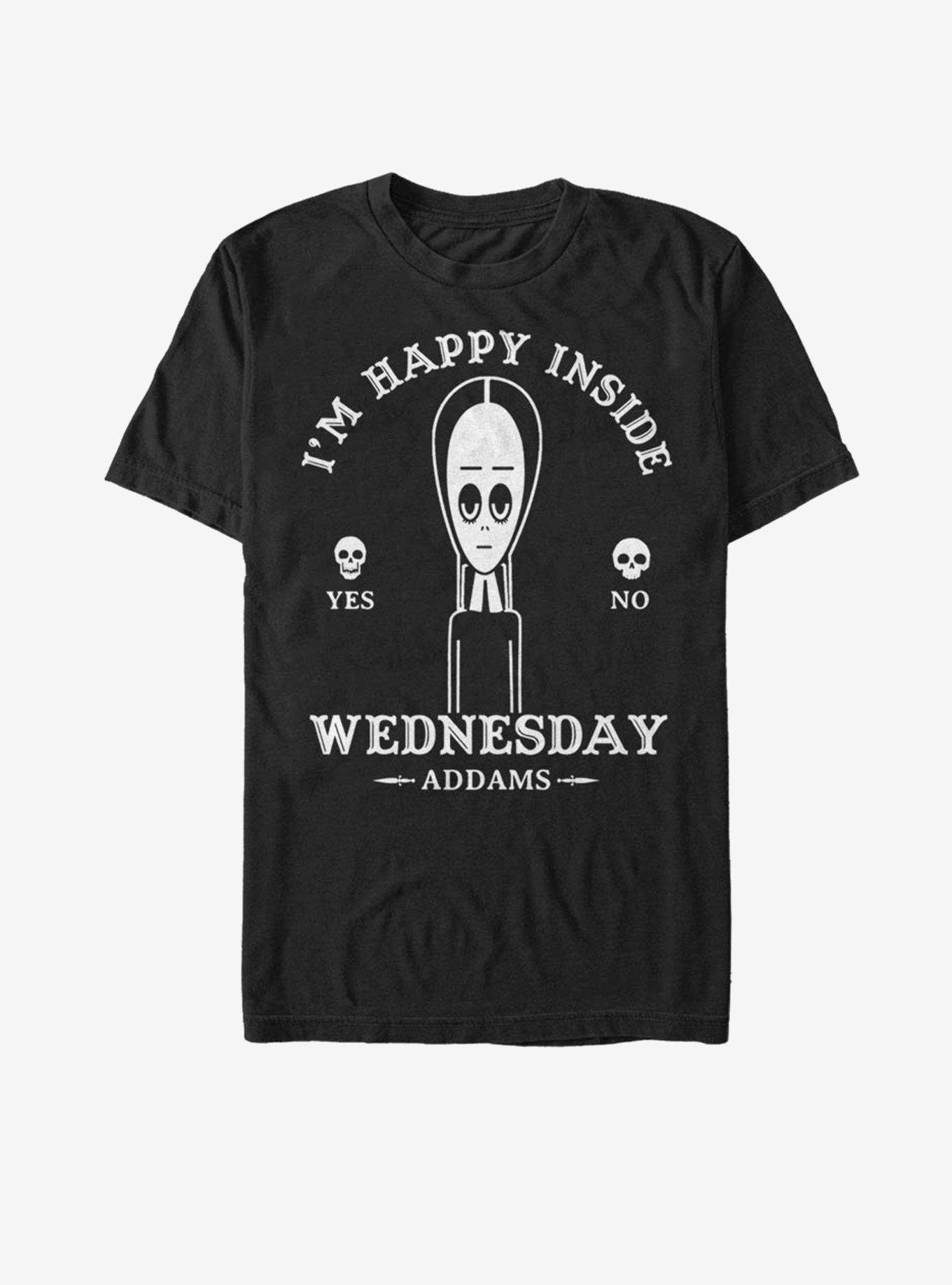 The Addams Family Wednesday Happy Inside T-Shirt, , hi-res