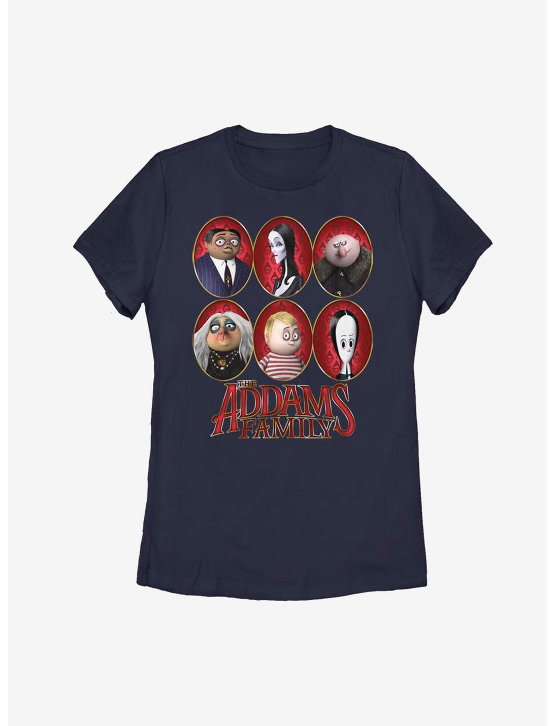 The Addams Family Family Portraits Womens T-Shirt, NAVY, hi-res