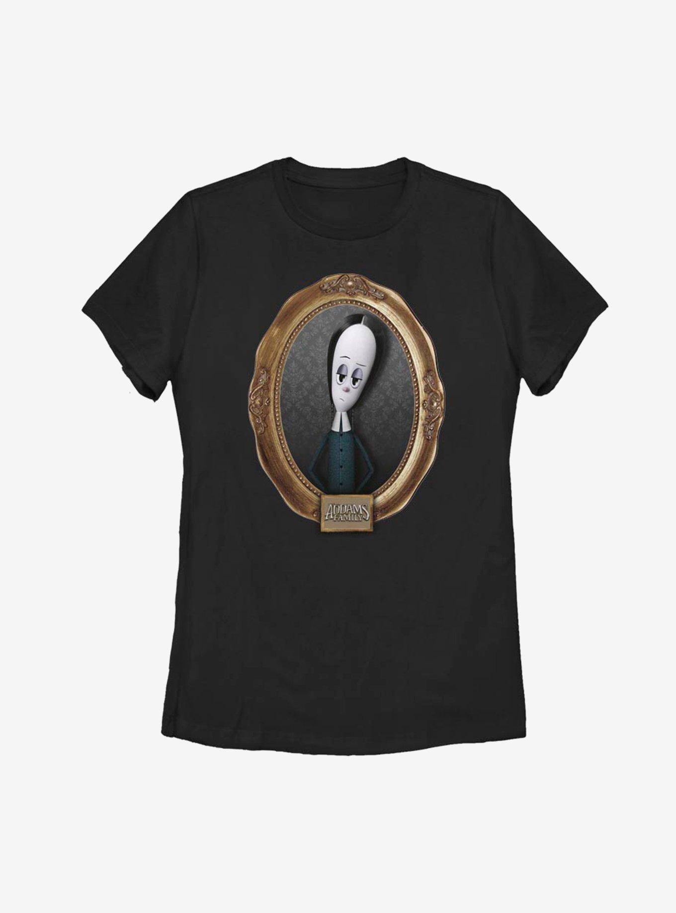 The Addams Family Wednesday Portrait Womens T-Shirt, BLACK, hi-res