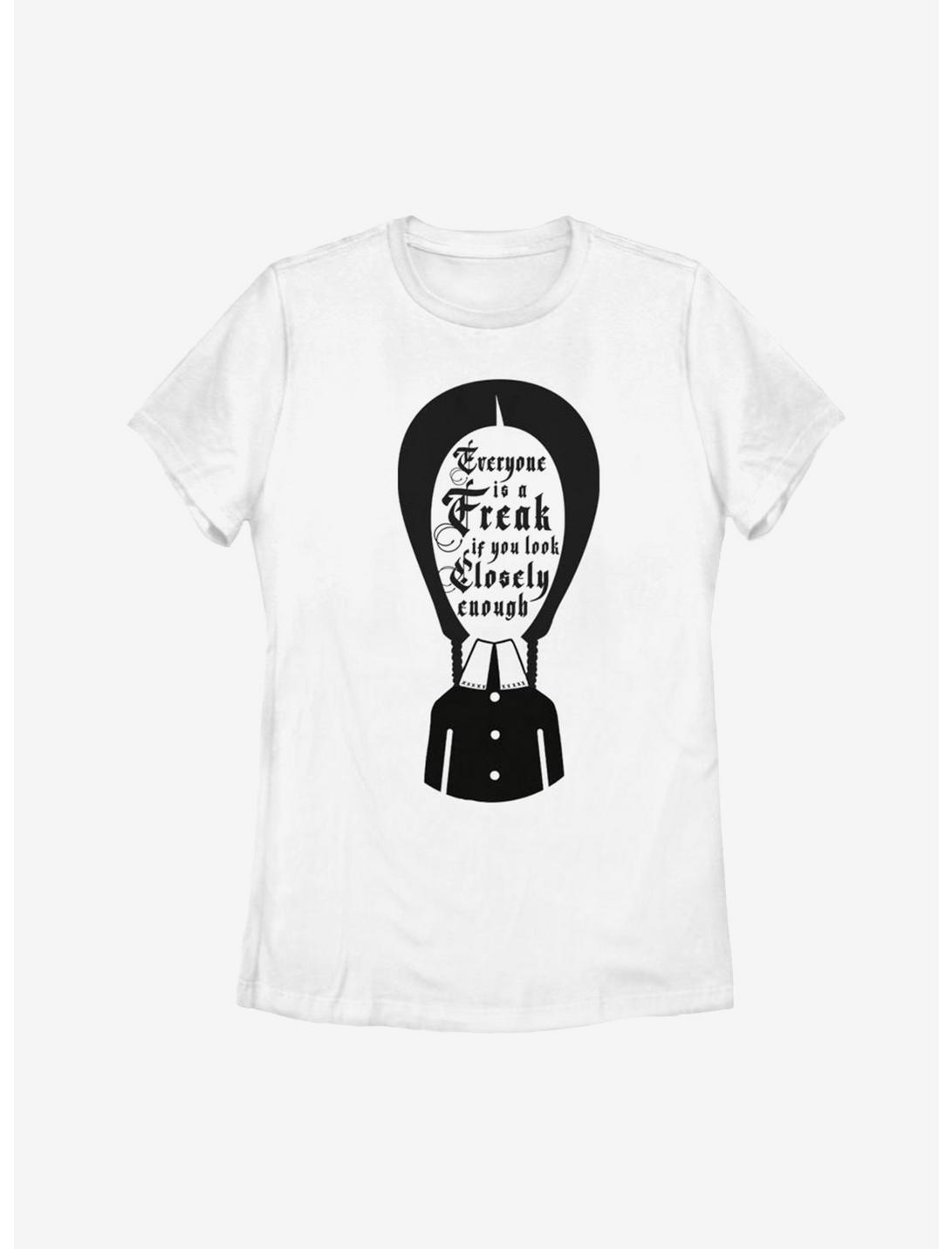 The Addams Family Wednesday Everyone Is A Freak Womens T-Shirt, WHITE, hi-res