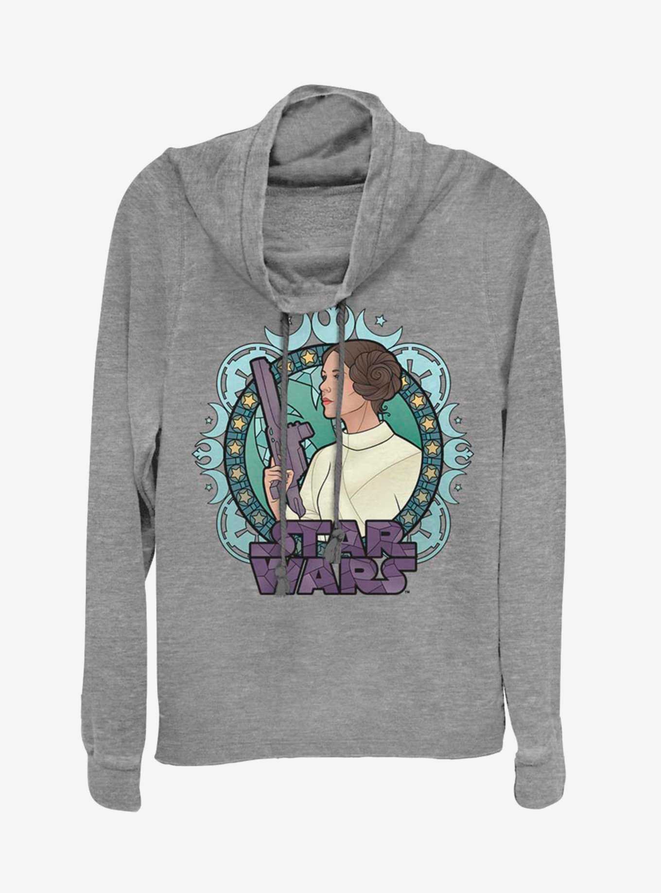 Star Wars Leia Glass Cowl Neck Long-Sleeve Girls Top, , hi-res