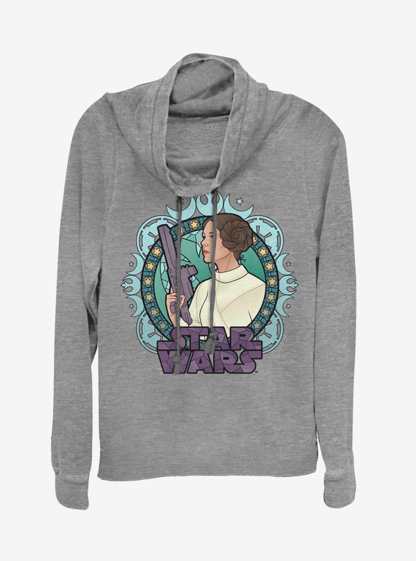 Star Wars Leia Glass Cowl Neck Long-Sleeve Girls Top, , hi-res