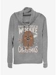 Star Wars Wookiee Christmas Cowl Neck Long-Sleeve Girls Top, GRAY HTR, hi-res