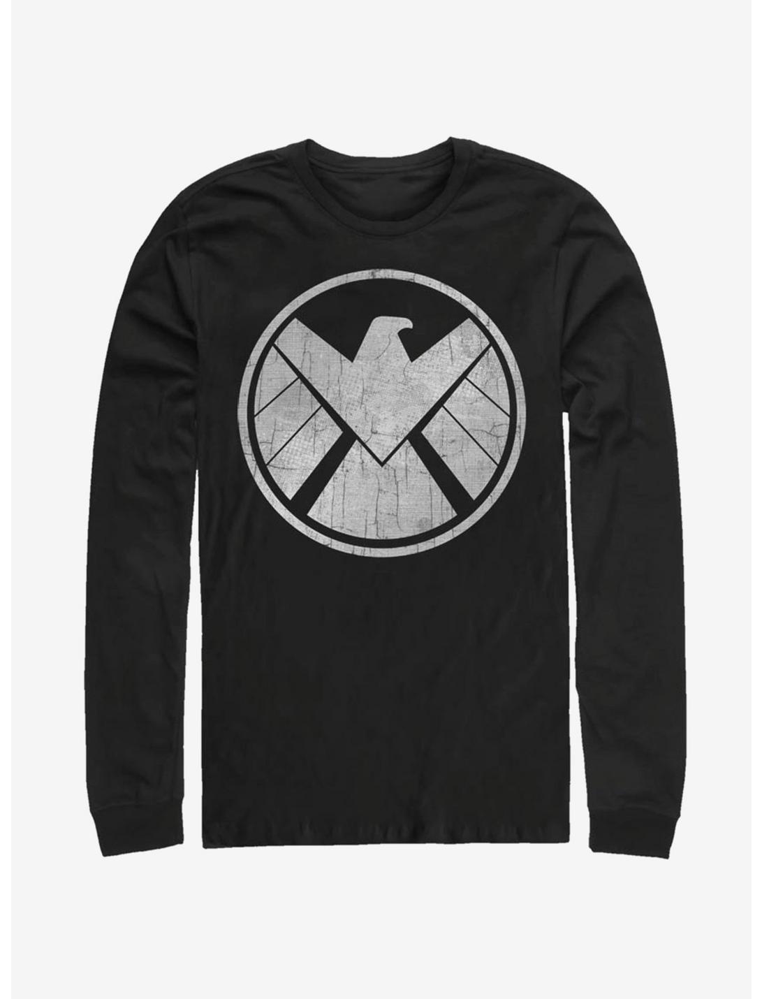 Marvel Avengers Vintage Shield Long-Sleeve T-Shirt, BLACK, hi-res