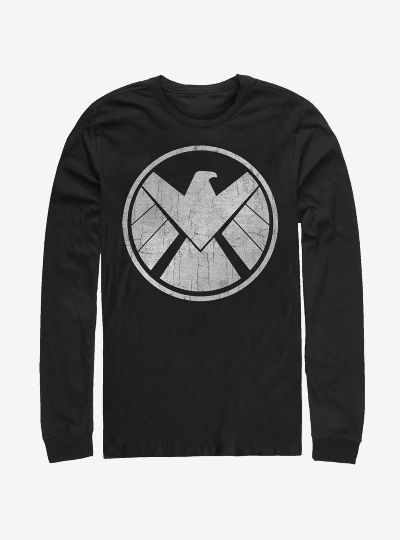 Marvel Avengers Vintage Shield Long-Sleeve T-Shirt, BLACK, hi-res