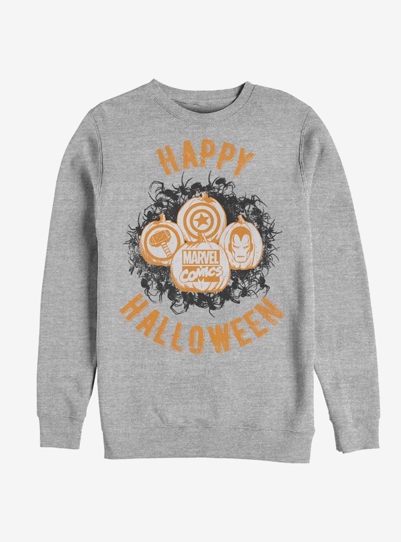 Marvel Avengers Happy Halloween Pumpkins Sweatshirt, ATH HTR, hi-res