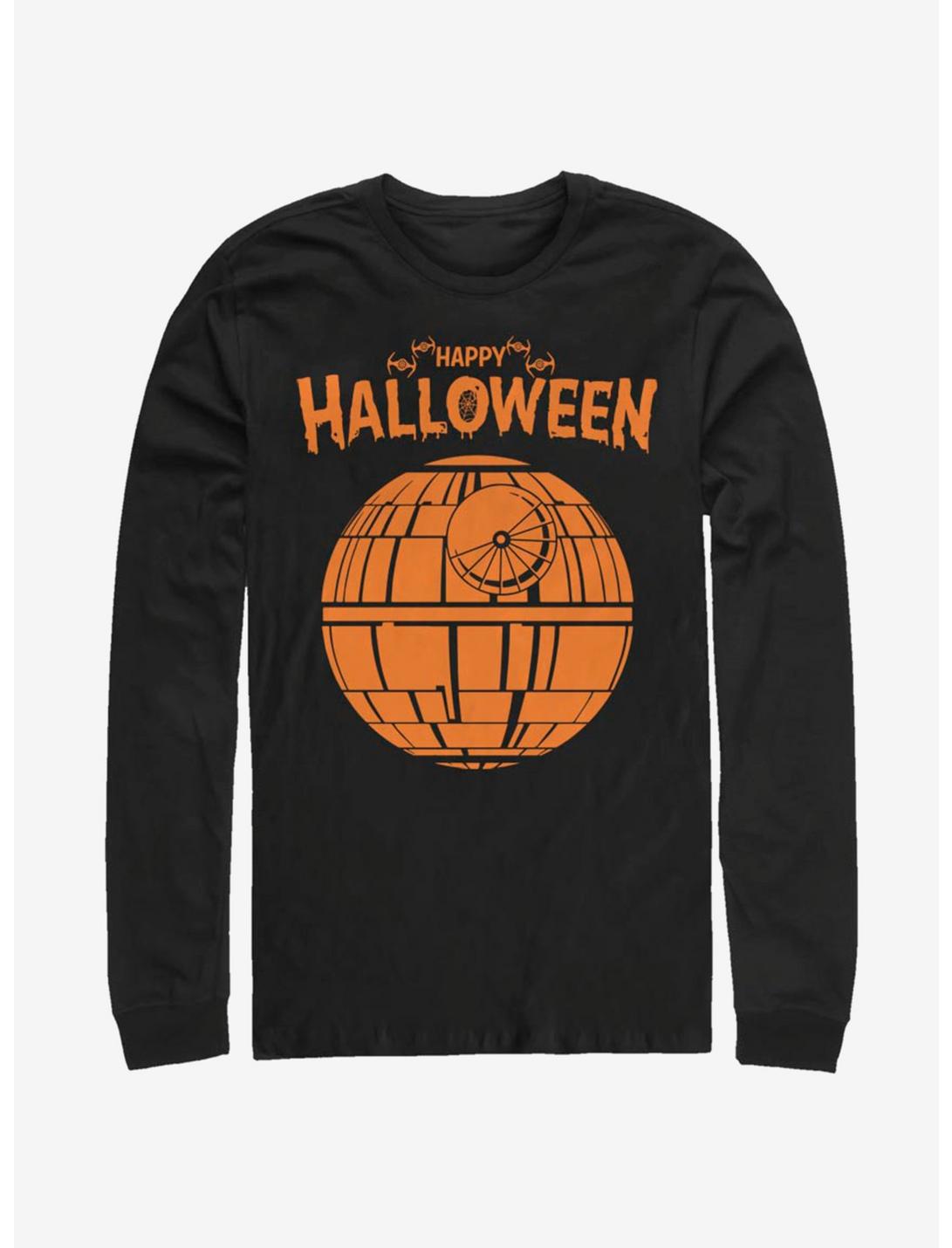 Star Wars Death Star Happy Halloween Long-Sleeve T-Shirt, BLACK, hi-res