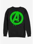 Marvel Avengers Green Slime Logo Sweatshirt, BLACK, hi-res