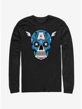 Marvel Captain America Sugar Skull Long-Sleeve T-Shirt, BLACK, hi-res