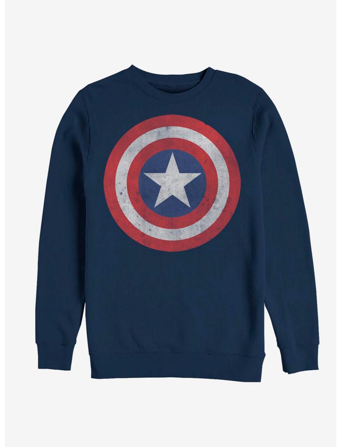Marvel Captain America Classic Shield Logo Sweatshirt, NAVY, hi-res