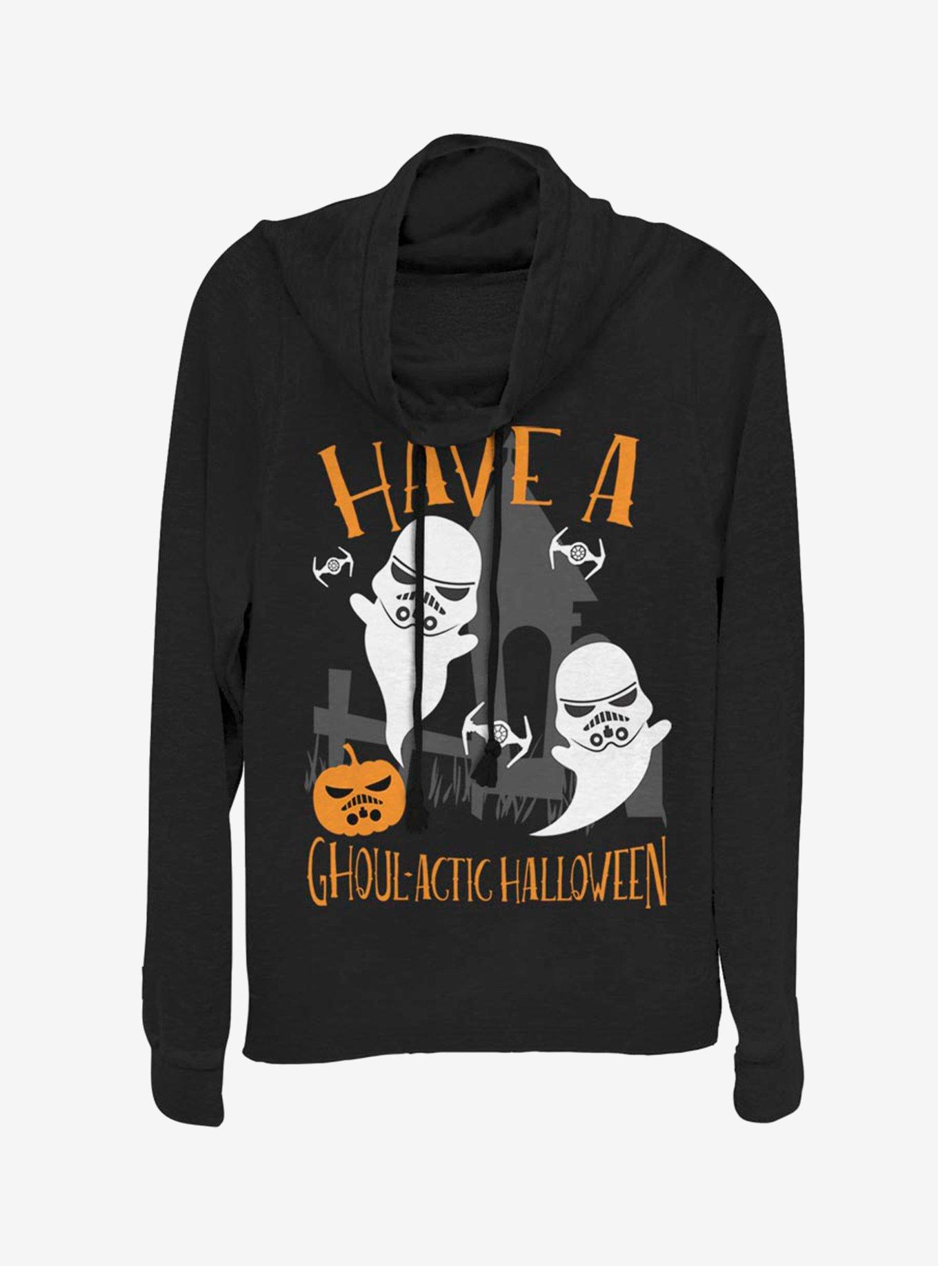 Star Wars Ghoul-actic Halloween Cowlneck Long-Sleeve Womens Top, BLACK, hi-res