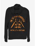 Star Wars Scary Without A Costume Cowlneck Long-Sleeve Womens Top, BLACK, hi-res