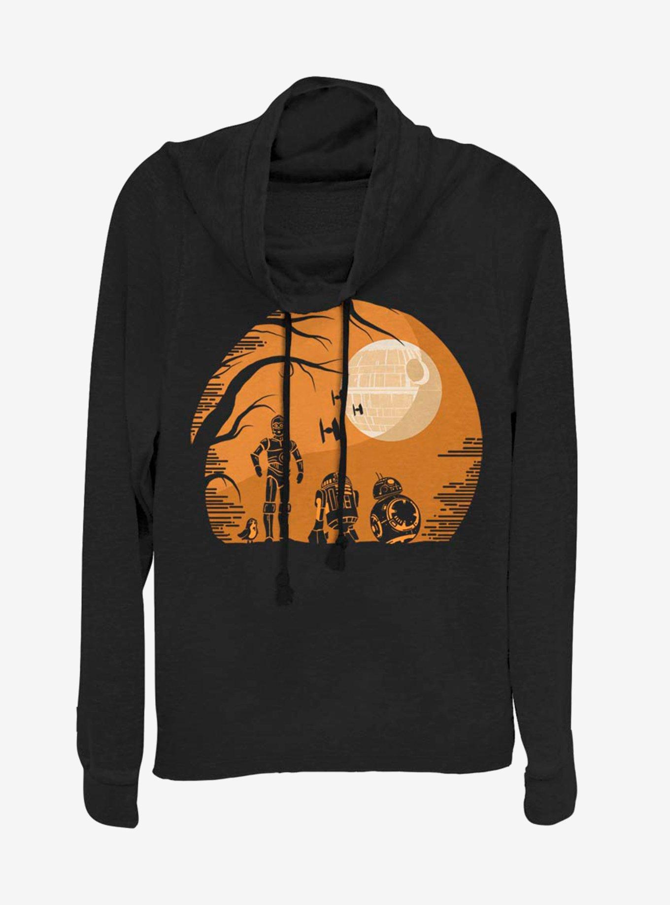 Star Wars Episode VIII The Last Jedi Droid Haunt Cowlneck Long-Sleeve Womens Top, BLACK, hi-res