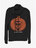Marvel Guardians Of The Galaxy Star Lord Pumpkin Cowlneck Long-Sleeve Womens Top, BLACK, hi-res
